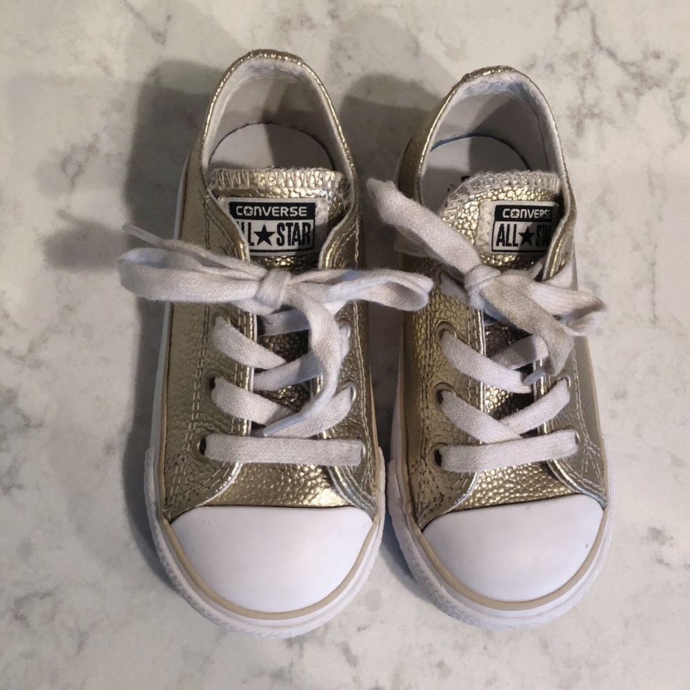 Converse All Star Metallic Gold Lace Up Sneakers